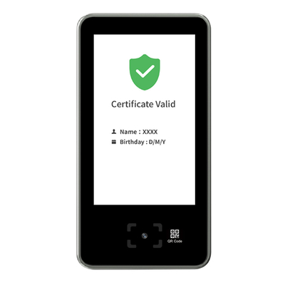 5 اینچ LCD QR Card Scanner EU Certificate Green Certificate Vaccine Pass