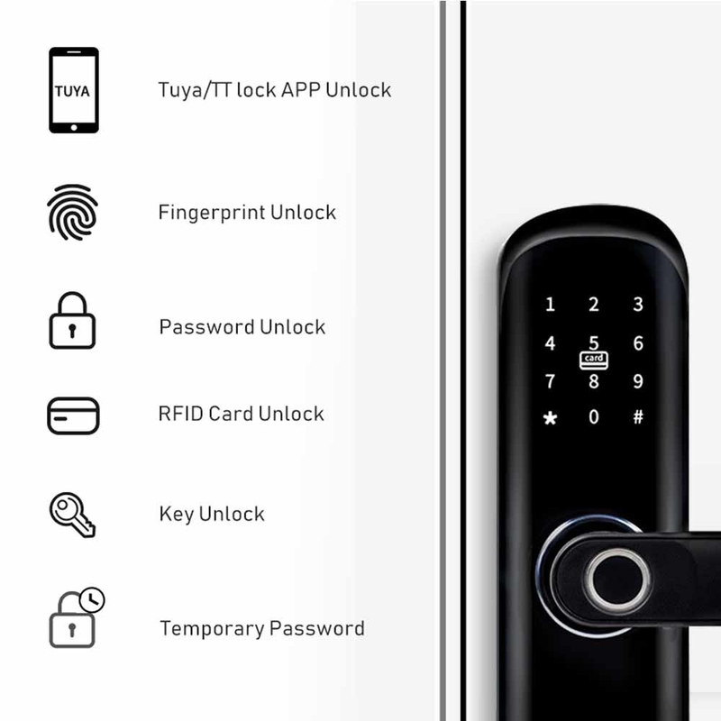 قفل هوشمند هوشمند Home Tuya Wifi App Security قفل دیجیتال اثر انگشت درب