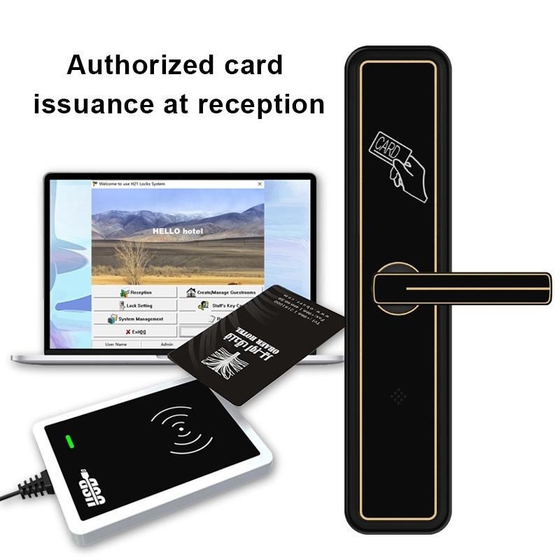 سیستم قفل درب کارت RFID هوشمند هتل T5557 / سیستم قفل کلید کارتی M1