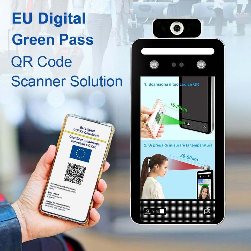 DC12V AI تشخیص چهره کنترل دسترسی EU Green Pass دیجیتال