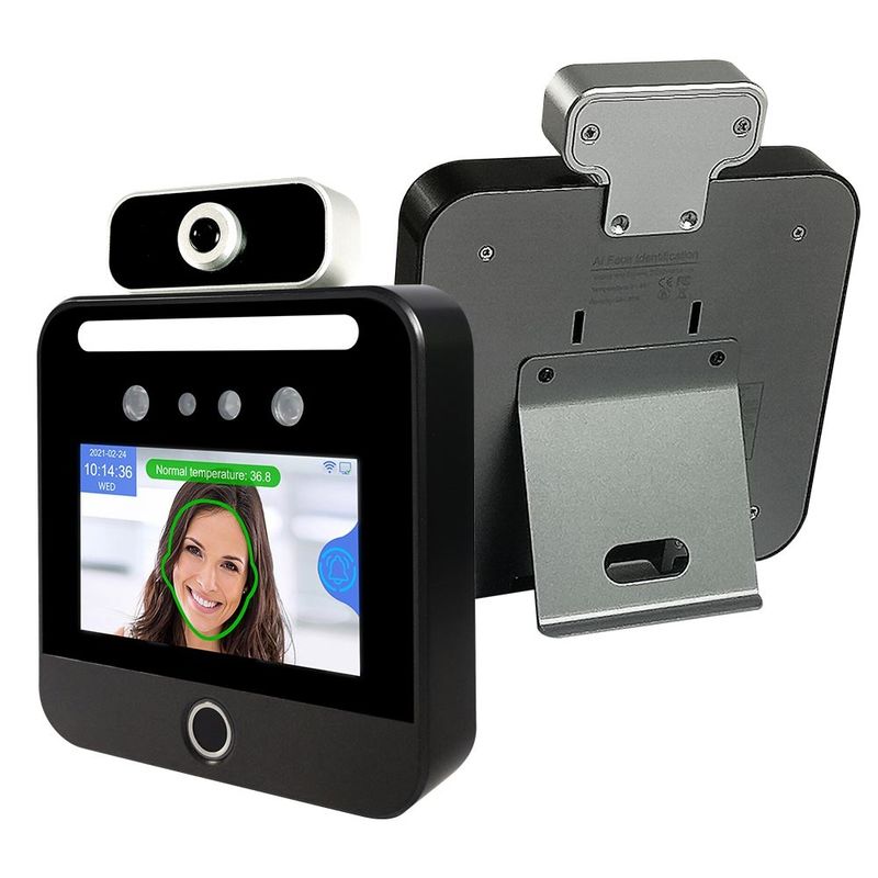 نرم افزار ابری مبتنی بر وب دمای تشخیص چهره 5 اینچ ترمینال تشخیص چهره اتحادیه اروپا Green Scanner