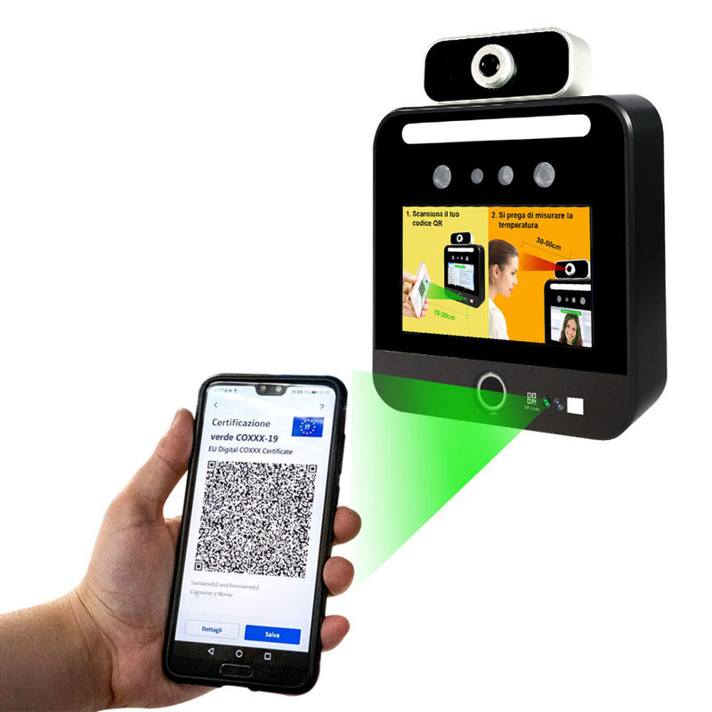 کیوسک مستقل اسکنر دما تشخیص چهره Verifica C19 ایتالیا