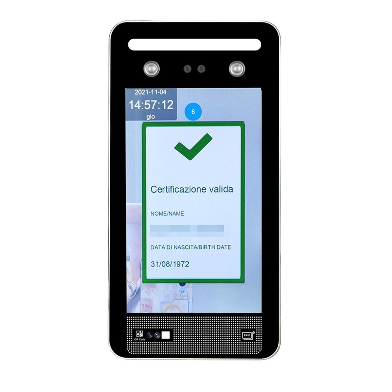 کنترل دسترسی تشخیص چهره 8 اینچی Health Digital EU Green Pass Scanner