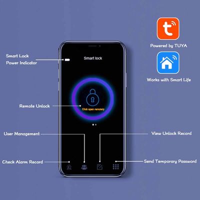 قفل هوشمند هوشمند Home Tuya Wifi App Security قفل دیجیتال اثر انگشت درب