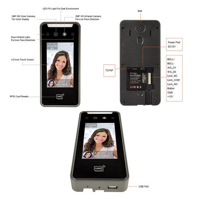 5000 ظرفیت چهره Wifi Cloud نرم افزار کارت کارمند ساعت ساعت بیومتریک صورت ماشین حضور پشتیبان باتری