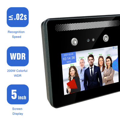 5 اینچ تشخیص چهره حضور و غیاب دستگاه بیومتریک زمان
