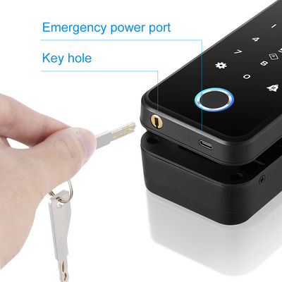 قفل هوشمند ABS تویا آلومینیومی با تشخیص چهره اثر انگشت قفل درب شیشه ای بدون قاب